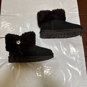 UGG Mini Bailey Bow II Boots Black  NEW  Sz USA 5 Authentic  $200